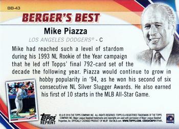 2016 Topps - Berger's Best (Series 1) #BB-43 Mike Piazza Back
