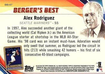 2016 Topps - Berger's Best (Series 1) #BB-47 Alex Rodriguez Back