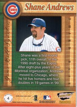 2000 Pacific Revolution - MLB Game Ball Signatures #4 Shane Andrews  Back