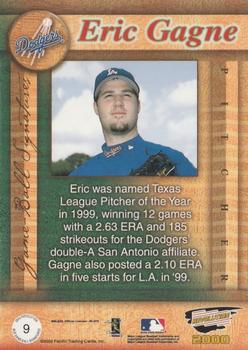 2000 Pacific Revolution - MLB Game Ball Signatures #9 Eric Gagne  Back