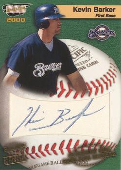 2000 Pacific Revolution - MLB Game Ball Signatures #10 Kevin Barker  Front