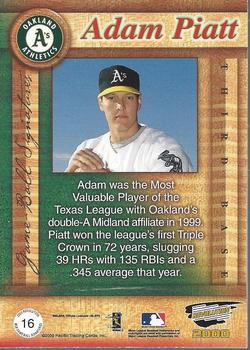2000 Pacific Revolution - MLB Game Ball Signatures #16 Adam Piatt  Back