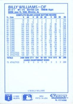 1989 Kenner Starting Lineup Cards Baseball Greats #4121142000 Billy Williams Back