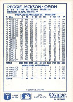 1989 Kenner Starting Lineup Cards Baseball Greats #4121145000 Reggie Jackson Back