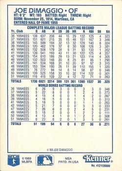 1989 Kenner Starting Lineup Cards Baseball Greats #4121128000 Joe DiMaggio Back