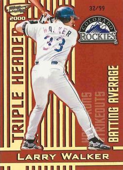 2000 Pacific Revolution - Triple Header Holographic Gold #5 Larry Walker  Front