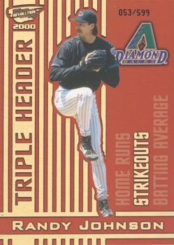 2000 Pacific Revolution - Triple Header Holographic Gold #21 Randy Johnson  Front