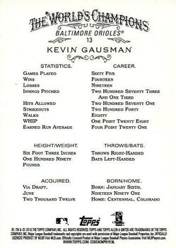 2016 Topps Allen & Ginter #13 Kevin Gausman Back
