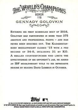 2016 Topps Allen & Ginter #119 Gennady Golovkin Back