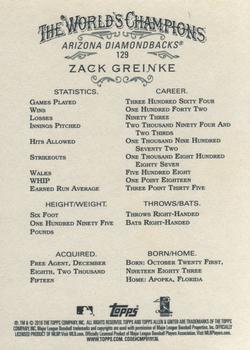 2016 Topps Allen & Ginter #129 Zack Greinke Back