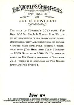 2016 Topps Allen & Ginter #228 Colin Cowherd Back