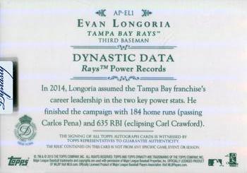 2015 Topps Dynasty - Emerald #AP-EL1 Evan Longoria Back