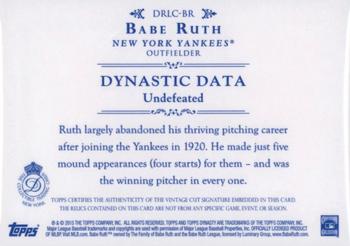 2015 Topps Dynasty - Cut Signature Dual Relic Legends #DRLC-BR Babe Ruth Back