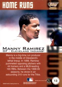 2000 Pacific Revolution - Triple Header Platinum Blue #13 Manny Ramirez  Back