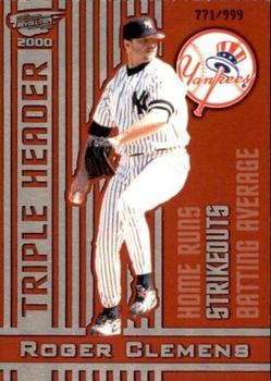 2000 Pacific Revolution - Triple Header Silver #29 Roger Clemens  Front