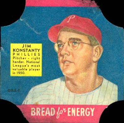 1951 Fischer's Bread for Energy #NNO Jim Konstanty Front
