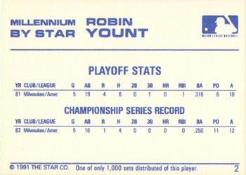 1991 Star Millennium #2 Robin Yount Back