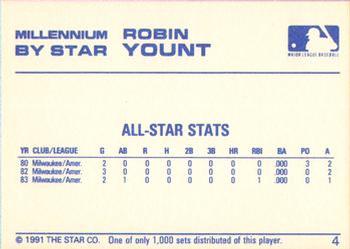 1991 Star Millennium #4 Robin Yount Back