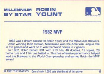 1991 Star Millennium #5 Robin Yount Back