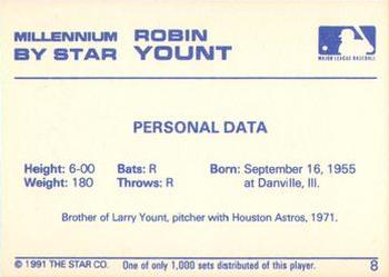 1991 Star Millennium #8 Robin Yount Back