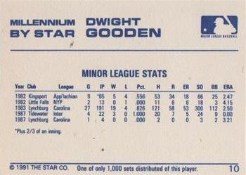 1991 Star Millennium #10 Dwight Gooden Back