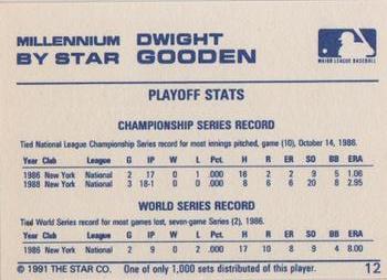 1991 Star Millennium #12 Dwight Gooden Back