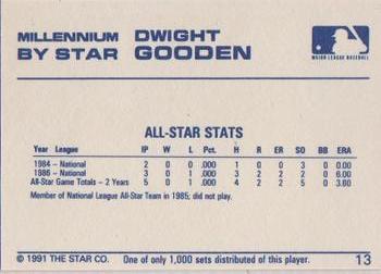 1991 Star Millennium #13 Dwight Gooden Back