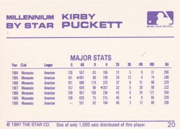 1991 Star Millennium #20 Kirby Puckett Back