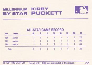 1991 Star Millennium #22 Kirby Puckett Back