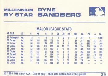 1991 Star Millennium #29 Ryne Sandberg Back