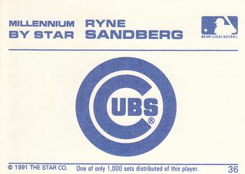 1991 Star Millennium #36 Ryne Sandberg Back