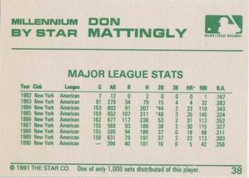 1991 Star Millennium #38 Don Mattingly Back
