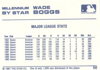 1991 Star Millennium #56 Wade Boggs Back