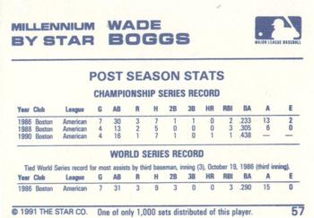 1991 Star Millennium #57 Wade Boggs Back