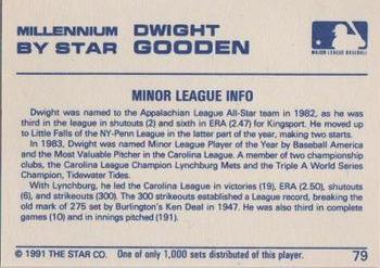 1991 Star Millennium #79 Dwight Gooden Back