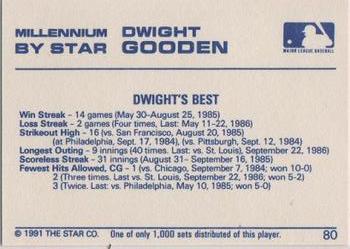1991 Star Millennium #80 Dwight Gooden Back