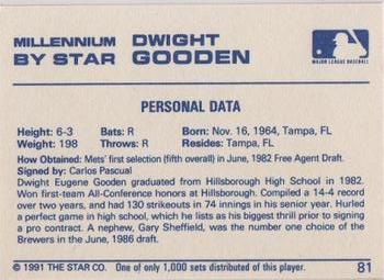 1991 Star Millennium #81 Dwight Gooden Back