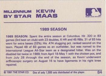 1991 Star Millennium #84 Kevin Maas Back