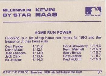 1991 Star Millennium #87 Kevin Maas Back