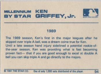 1991 Star Millennium #94 Ken Griffey, Jr. Back