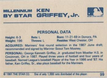 1991 Star Millennium #99 Ken Griffey, Jr. Back