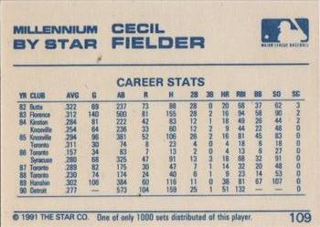 1991 Star Millennium #109 Cecil Fielder Back