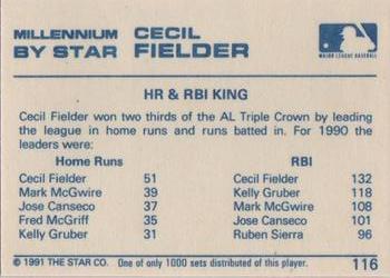 1991 Star Millennium #116 Cecil Fielder Back
