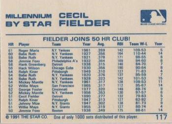 1991 Star Millennium #117 Cecil Fielder Back