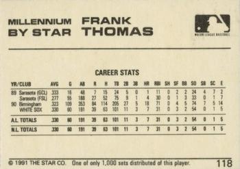 1991 Star Millennium #118 Frank Thomas Back