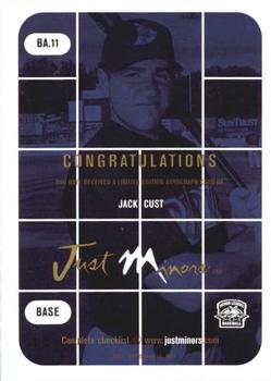 2001 Just Stuff Autographs #BA.11 Jack Cust Back