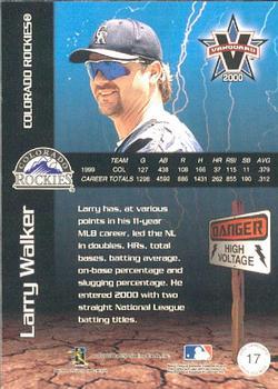 2000 Pacific Vanguard - High Voltage Holographic Silver #17 Larry Walker  Back