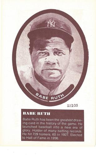 1975 Sport Hobbyist #SH103 Babe Ruth Front