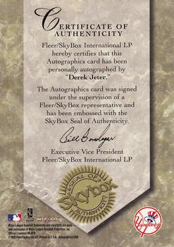 2000 SkyBox - Autographics #NNO Derek Jeter  Back