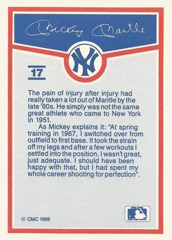 1989 CMC Mickey Mantle Baseball Card Kit #17 Mickey Mantle Back